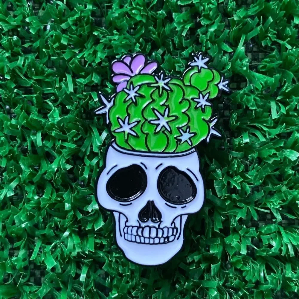 Succulent Calavera Enamel Pin/ Brooch Lapel